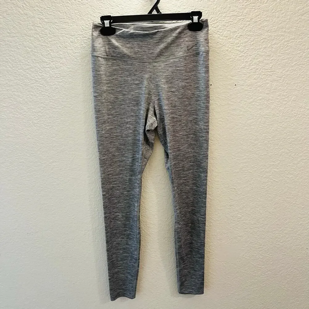 Nike Dri-FIT Heather Gray Training Leggings Women’s M High-Rise Activewear - Picture 2 of 5